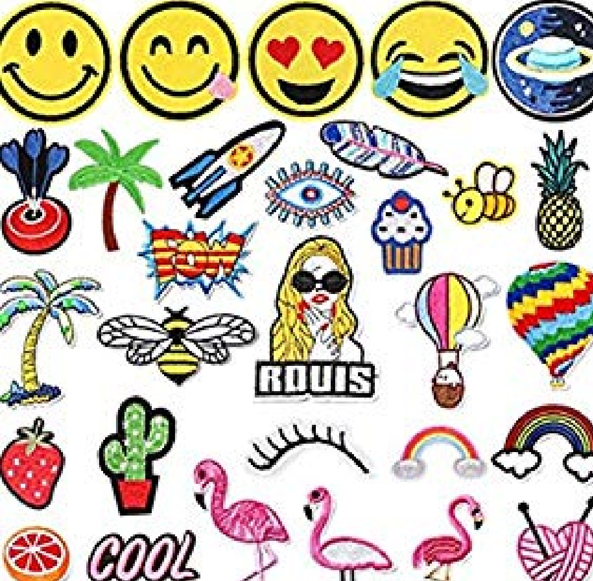 Iron On Patches Assorted DIY Patches, 50 Count 